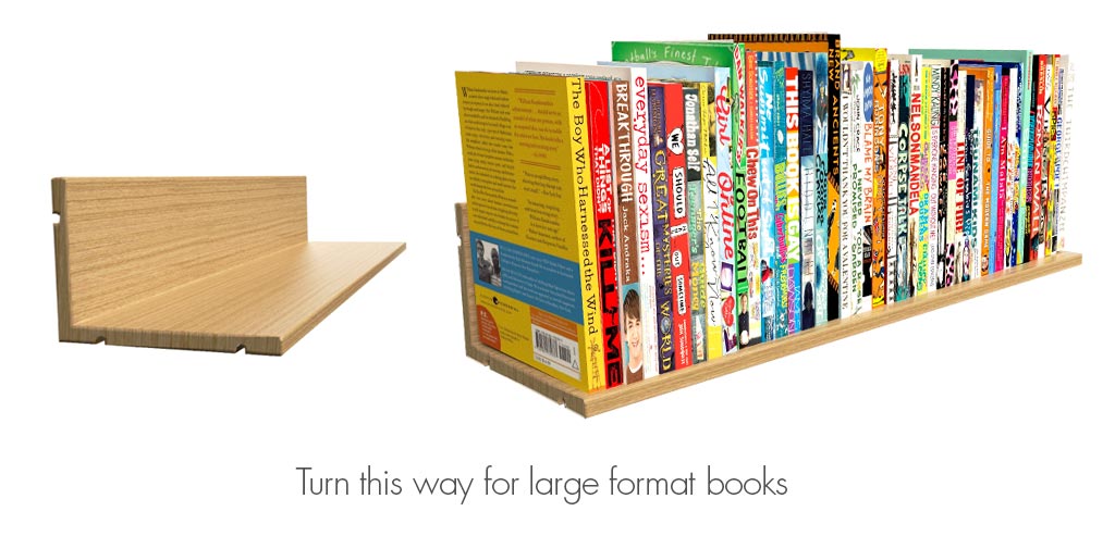 Deep setting shelves for large format books