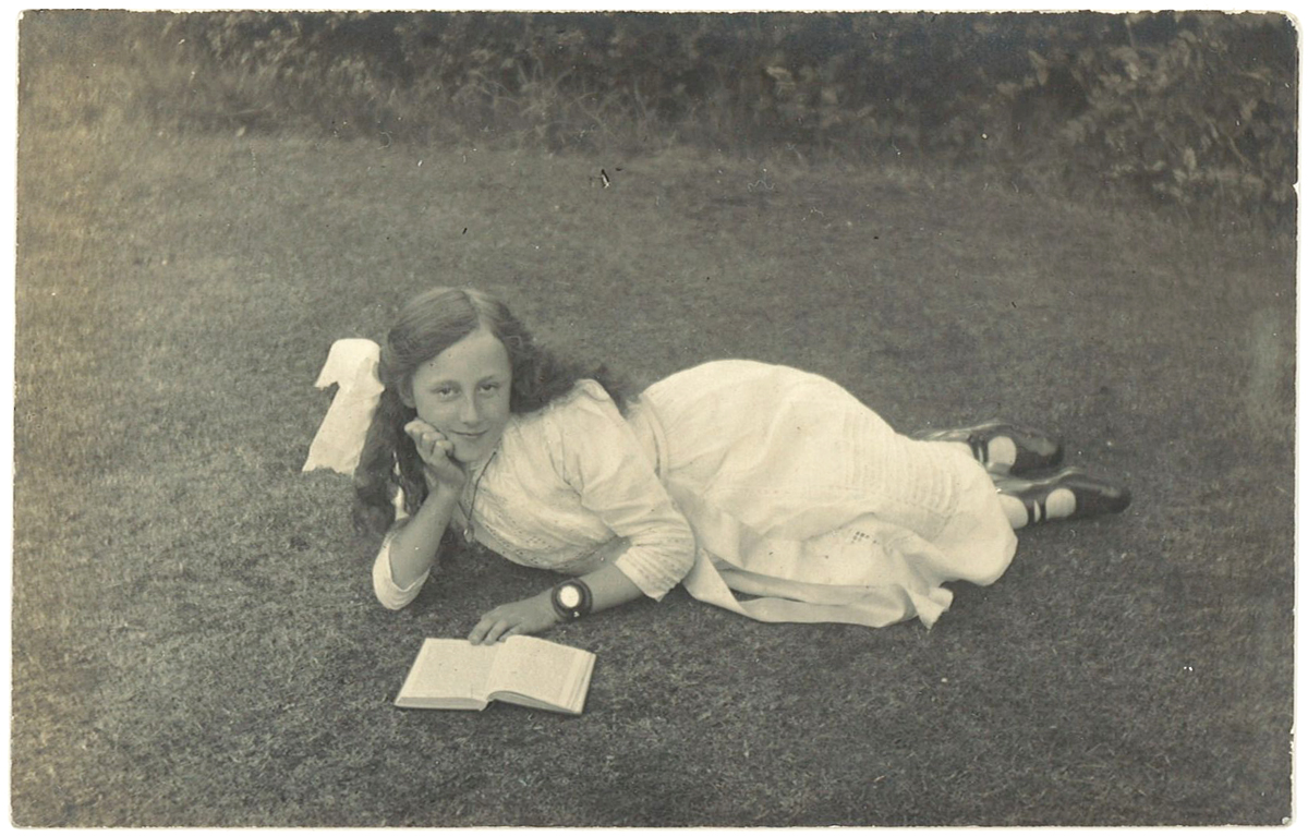 Young girl relaxed enjoying a book