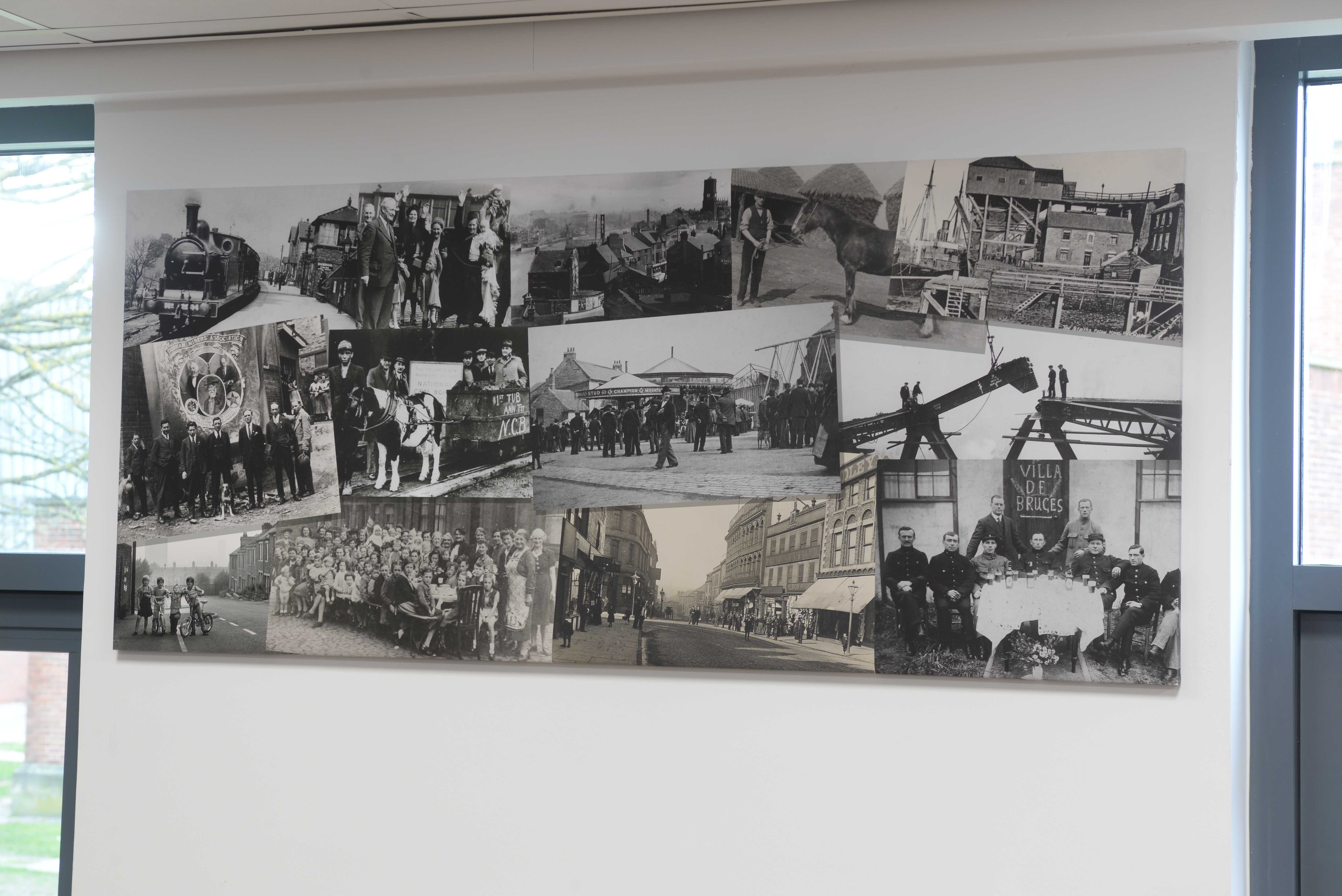 Reproductions of early photographs of Gateshead printed on canvas