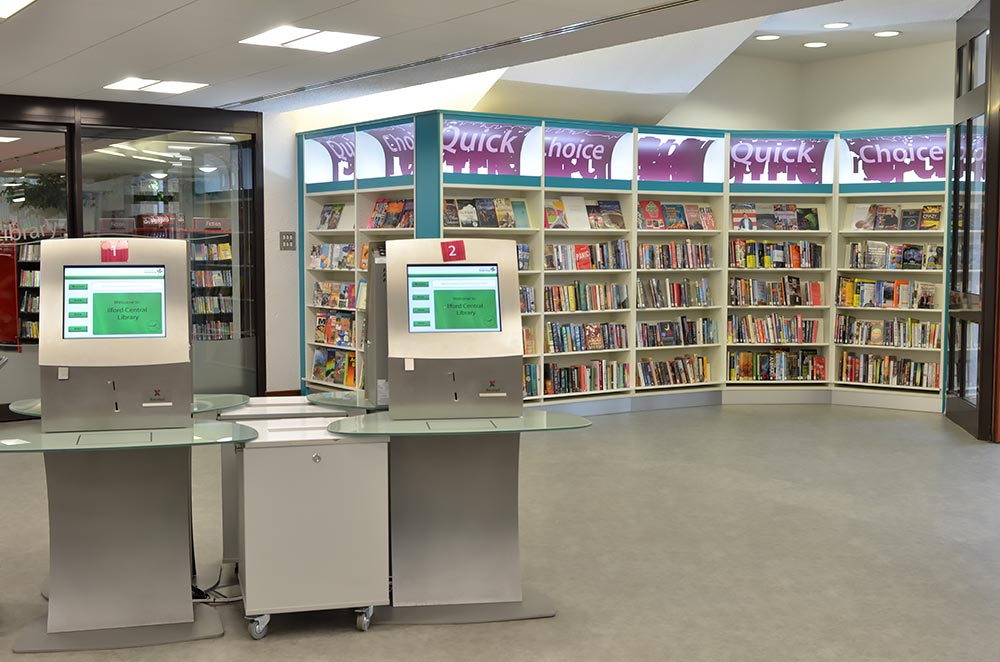 Self-service provision in quick choice area, Redbridge Library