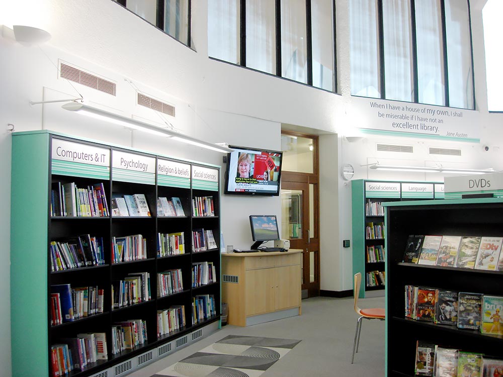 High visibility guiding, Fullwell Cross Library