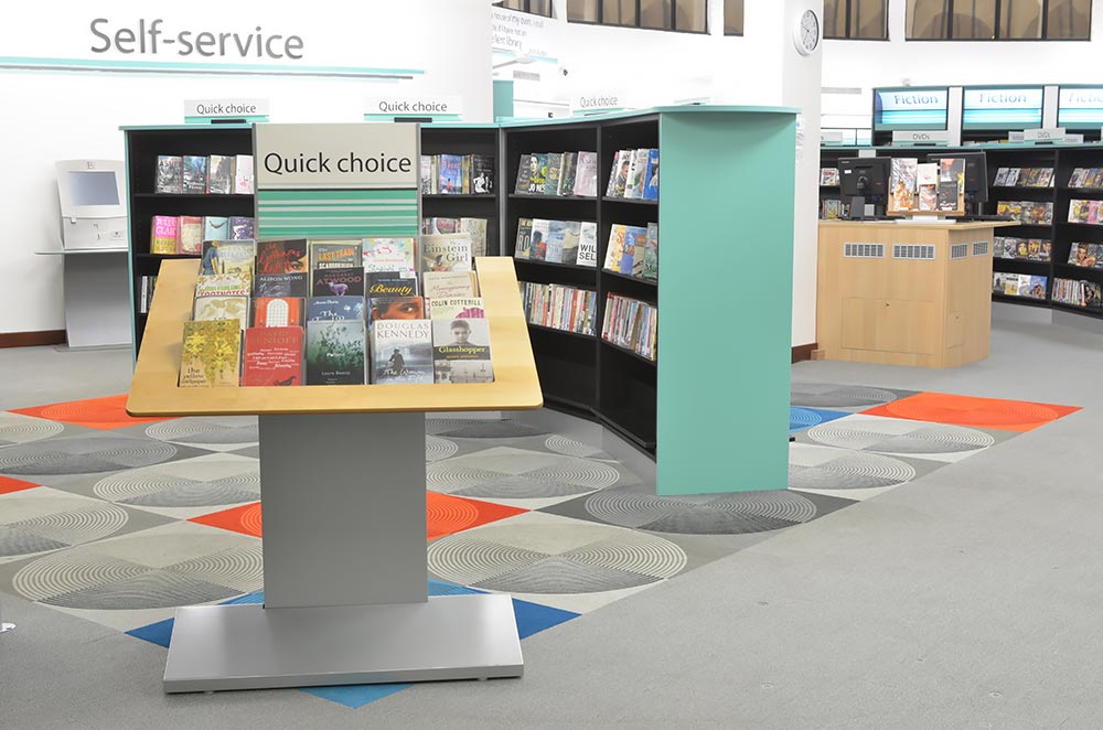High impact display in promotional hot spot, Fullwell Cross Library
